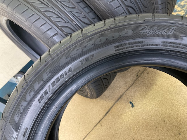 完売)(中古タイヤ) 極上品 2023年製 ☆165/55R14 72V GOODYEAR EAGLE